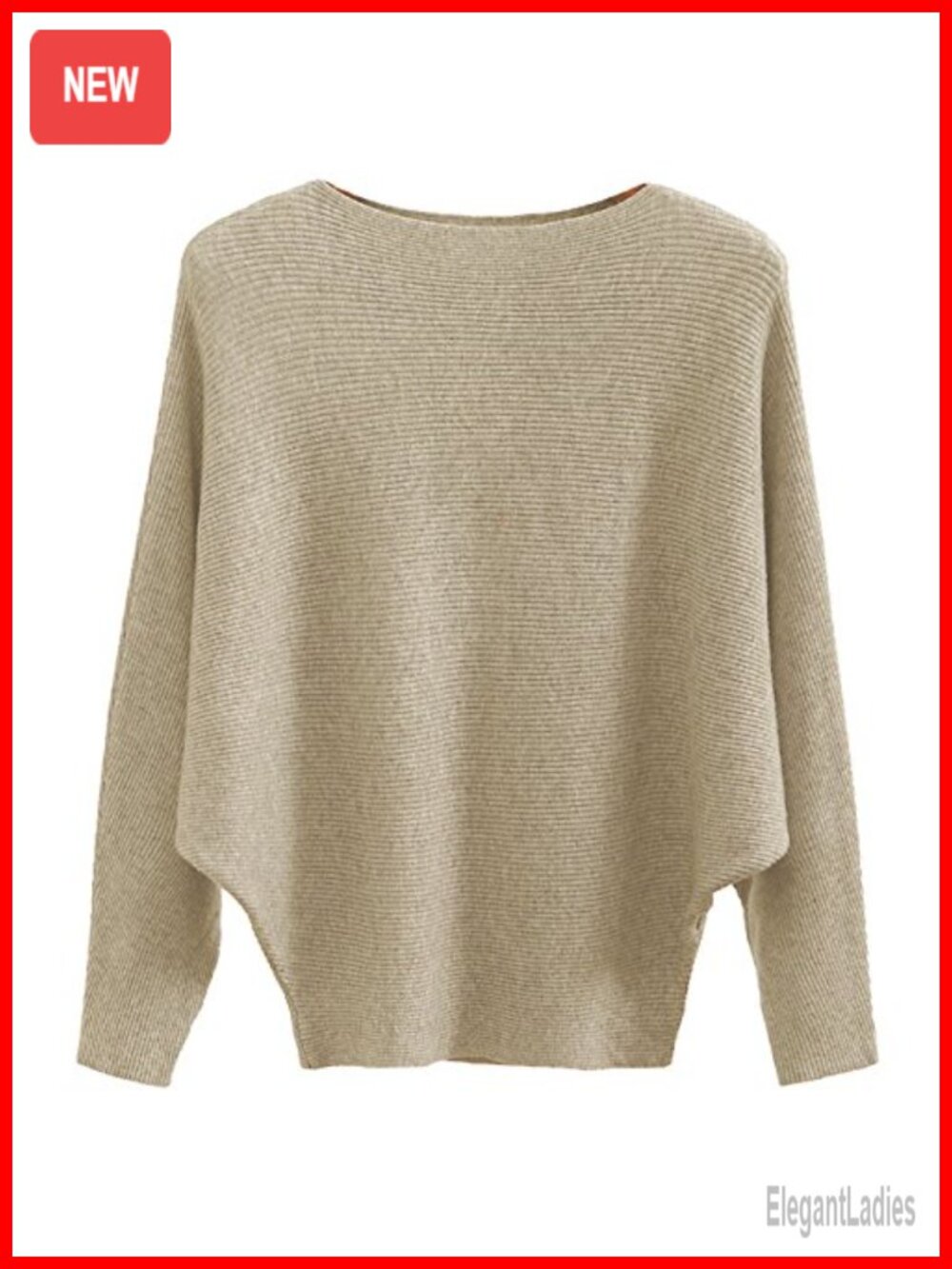 Oversized Ribbed Knit Boat Neck Dolman Sleeve Pullover Sweater